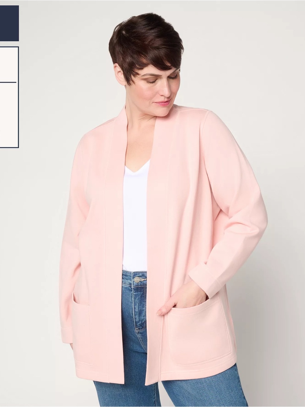 Light Pink Open-Front Jacket Smoke free home